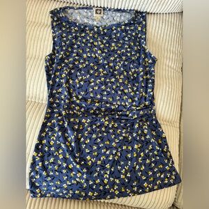 Anne Klein Blue and Yellow Fitted Tank Top